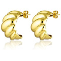 INS модные круассантные схемы Золотые серьги Женская из нержавеющая сталь с серьгами ювелирных изделий